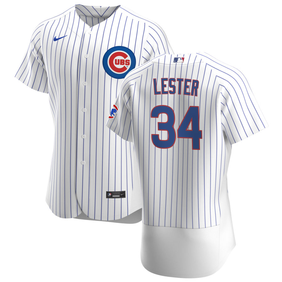 Chicago Cubs #34 Jon Lester Men Nike White Home 2020 Authentic Player Jersey